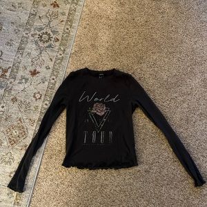 Body Tight Graphic Long Sleeve Shirt Size S